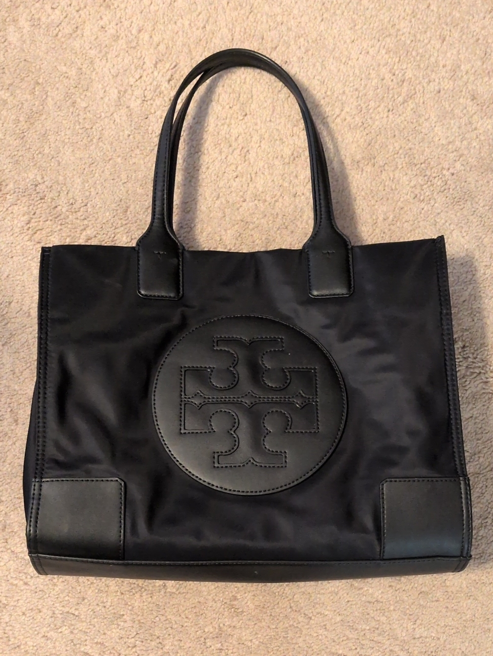 Tory Burch Black Nylon Logo Tote